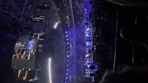 Performance of a live classical orchestra in a stadium Stock Footage 244257760