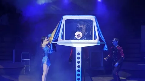 Performance of magicians in the circus Stock Footage 149300047