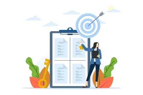 Performance management .  and objectives for professional development. Illustrazione stock