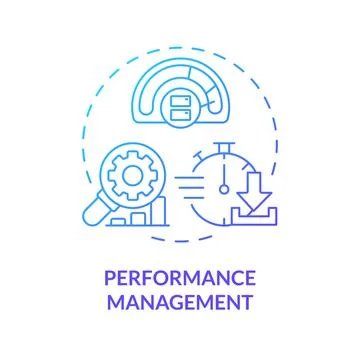 Performance management blue gradient concept icon Stock Illustration
