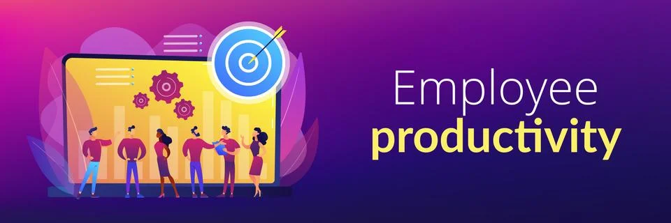 Performance management concept banner header. Stock Illustration