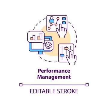 Performance management concept icon Stock Illustration