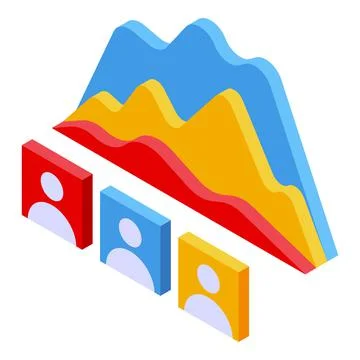 Performance management data chart icon isometric vector. Company report 스톡 일러스트
