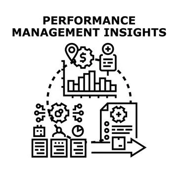 Performance management insights analyzing business data Stock Illustration