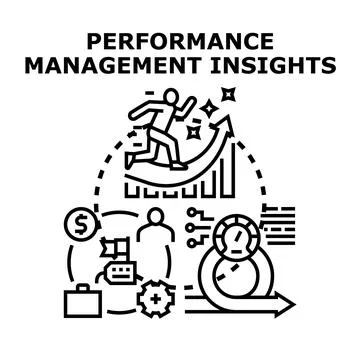 Performance management insights generating business growth and success 스톡 일러스트