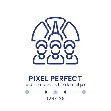 Performance management linear desktop icon Stock Illustration