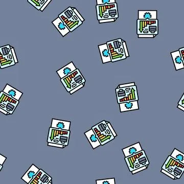 Performance management modern business vector seamless pattern 스톡 일러스트