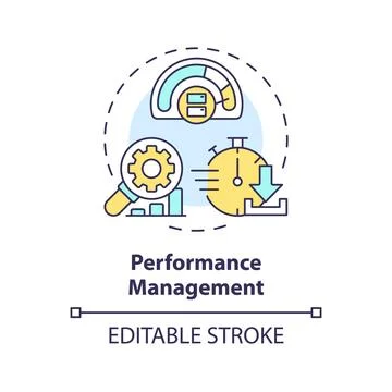 Performance management multi color concept icon Stock Illustration