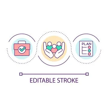 Performance management plan loop concept icon Stock Illustration