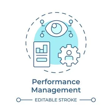 Performance management soft blue concept icon Stock Illustration