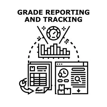 Performance management system tracking student progress Stock Illustration