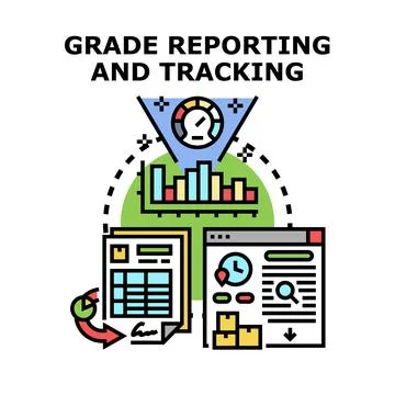 Performance management system tracking student progress Stock Illustration