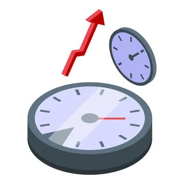 Performance management time icon isometric vector. Business finance Stock Illustration