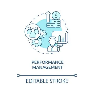 Performance management turquoise concept icon Stock Illustration