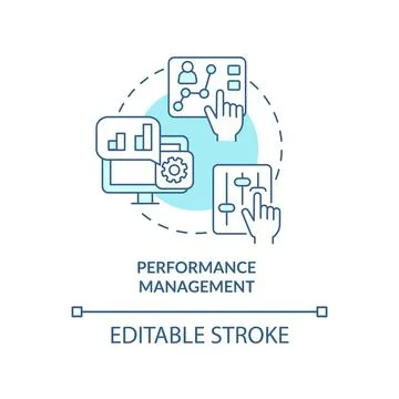Performance management turquoise concept icon Stock Illustration