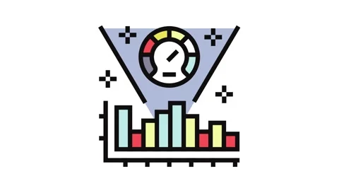 Performance measurement business process color icon animation Video stock 326110556