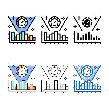 Performance measurement business process edition color icon vector イラスト素材