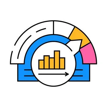 Performance measurement business process icon color illustration Illustrazione stock