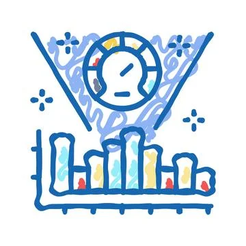 Performance measurement business process icon doodle illustration 스톡 일러스트