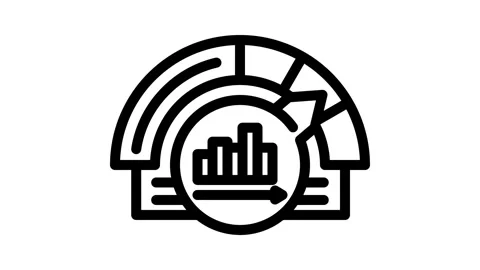Performance measurement business process line icon animation Stock Footage 326754894