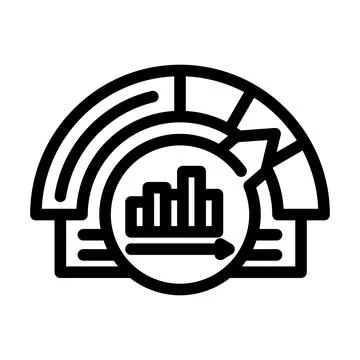 Performance measurement business process line icon vector illustration Illustrazione stock