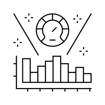 Performance measurement business process line icon vector illustration Illustrazione stock