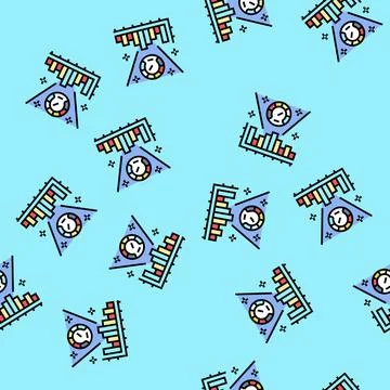 Performance measurement business process vector seamless pattern 스톡 일러스트