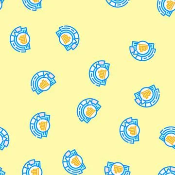 Performance measurement business process vector seamless pattern 스톡 일러스트