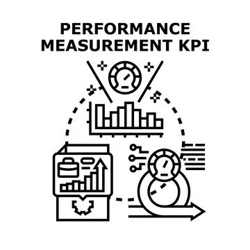 Performance measurement kpi analytics business growth diagram Stock Illustration