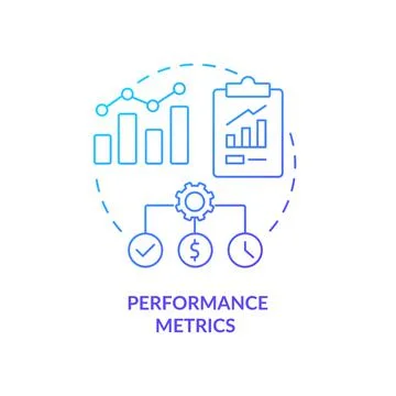 Performance metrics blue gradient concept icon Stock Illustration