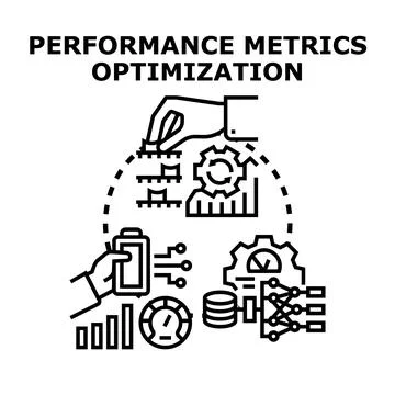 Performance metrics optimization concept creating business improvement Stock Illustration