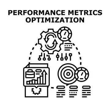 Performance metrics optimization concept improving business efficiency Illustration