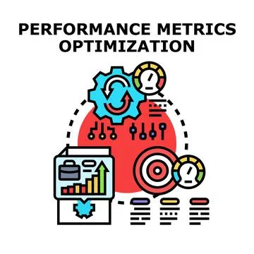 Performance metrics optimization concept improving business efficiency Illustrazione stock
