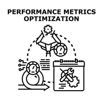 Performance metrics optimization process and analytics concept Illustration
