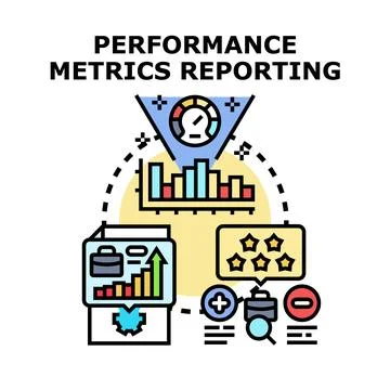 Performance metrics reporting business data analysis Stock Illustration