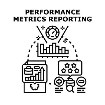 Performance metrics reporting business data analysis Stock Illustration