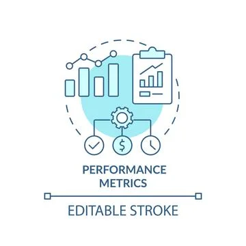Performance metrics turquoise concept icon Illustrazione stock