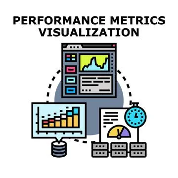 Performance metrics visualization data analysis concept Stock Illustration
