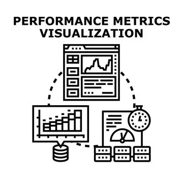 Performance metrics visualization data analysis concept Stock Illustration
