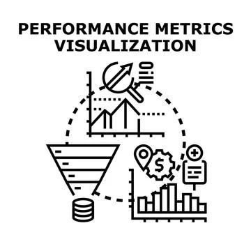 Performance metrics visualizing business data analysis Stock Illustration