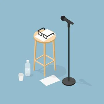 Performance Microphone Isometric Illustration Stock Illustration