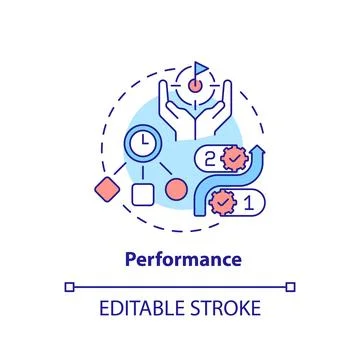 Performance multi color concept icon Stock Illustration