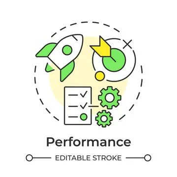 Performance multi color concept icon Stock Illustration