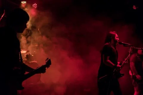 Performance of musicians on stage Stock Photos