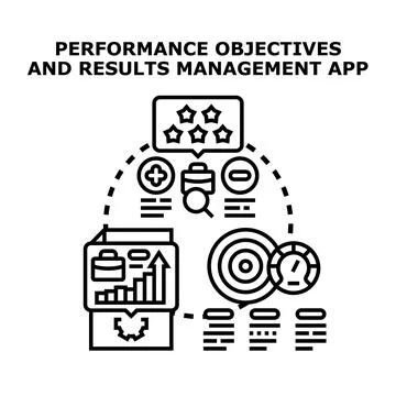 Performance objectives and results management application icon Stock Illustration