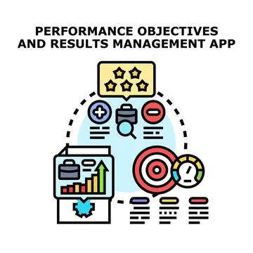 Performance objectives and results management application icon Stock Illustration