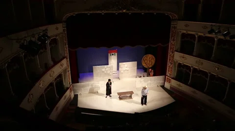 Performance in old venice style theater Stock Footage 49664564