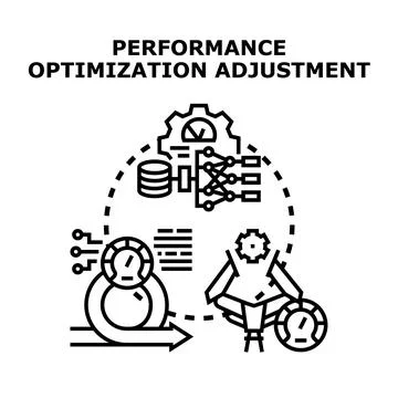 Performance optimization adjustment process improving business efficiency Stock Illustration