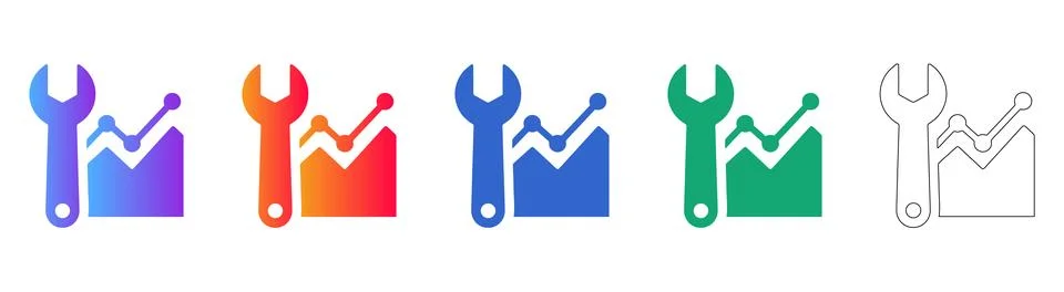 Performance Optimization &amp; Analytics Settings Illustration イラスト素材