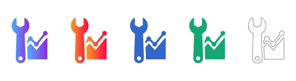 Performance Optimization &amp; Analytics Settings Illustration 스톡 일러스트